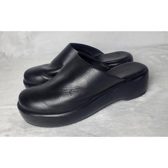 Everlane Black Leather The Puffa Platform Mule Clogs Round Toe in Black | 8.5 - Picture 10 of 14